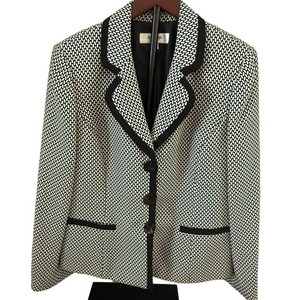 Elegant Black and White Women's Blazer